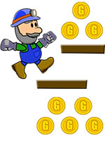 Minera de oro 2 - Salta y corre para recoger monedas de oro. image